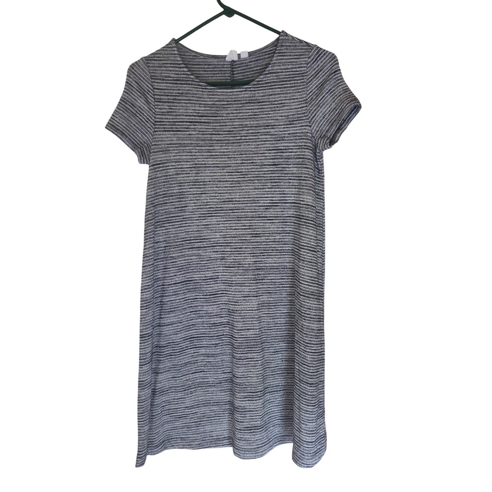 Gap Womens Navy Blue White‎ Striped Short Sleeve Knit Shift T-Shirt Dress Size S